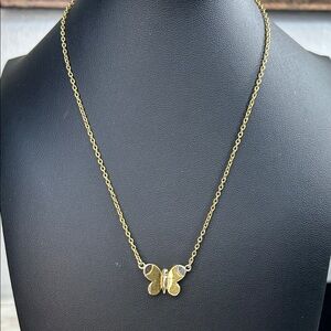 Gold Butterfly Pendant Necklace